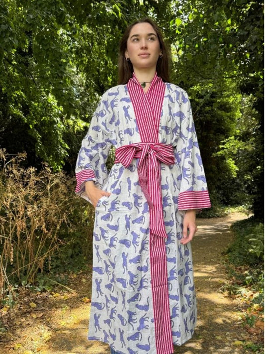 Pure Cotton Kimono with Hand Block printing