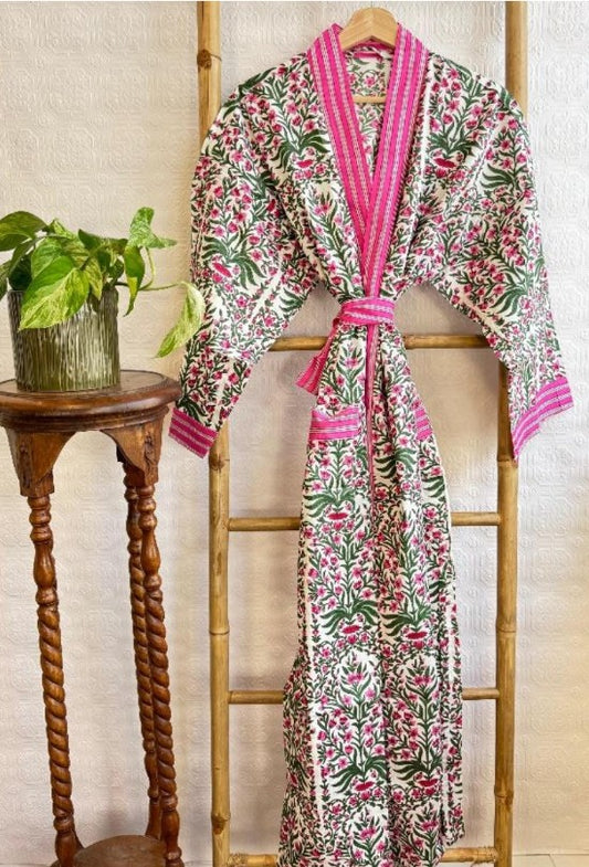 Pure Cotton Kimono with Hand Block printing