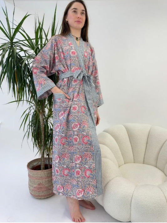 Pure Cotton Kimono with Hand Block printing