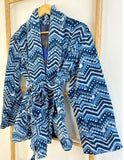Luscious Luxurious Hip Length Shawl Collar Kimono Printed Velvet Jacket
