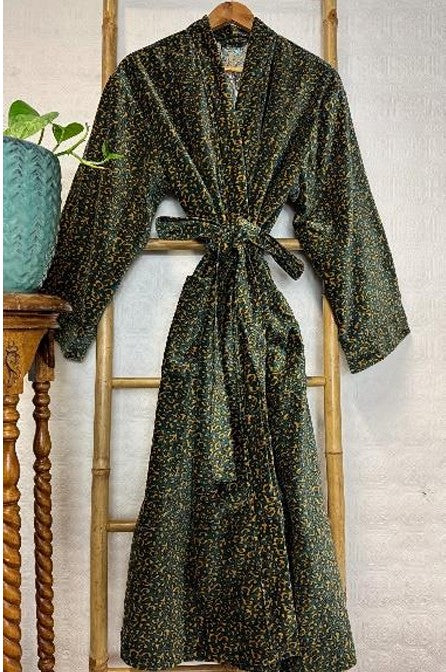 Luxury Velvet House Robe Unisex Long Kimono