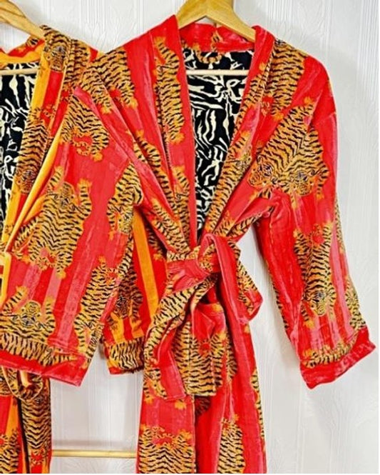 Luxury Velvet House Robe Unisex Long Kimono