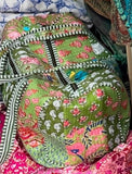 Quilted Patchwork Duffle Tote Shoulder Grey Bag Cotton