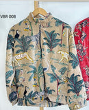 Velvet Boho Bomber Quirky Jacket Cream cheetah