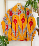 Velvet Boho Bomber Quirky Jacket Mustard red