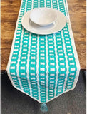 Cozy Elegance: Quilted Cotton Table Runners white green