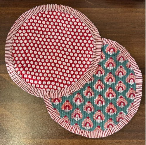 Easy Round Quilted Table Mat (Set of 6 pcs)