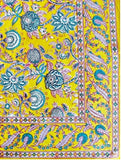Large Table Handblock Printed Cotton Spring Summer Floral Table Cover |
