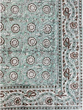 Large Table Handblock Printed Cotton Spring Summer Floral Table Cover |