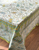 Large Table Handblock Printed Cotton Spring Summer Floral Table Cover