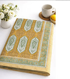 Large Table Handblock Printed Cotton Spring Summer Floral Table Cover