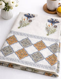 Large Table Handblock Printed Cotton Spring Summer Floral Table Cover
