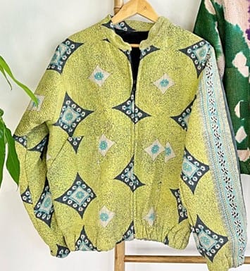 Vintage Inspired Short Jacket- Timeless Elegance with Modern Edge Lime, Black, White and Blue