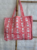 Quilted Cotton Handprint Orange flora