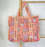 Quilted Cotton Handprint Peach hue