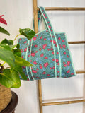 Quilted Cotton Handprint Pink small lily