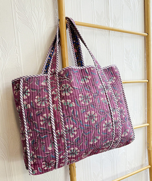 Quilted Cotton Handprint Purple