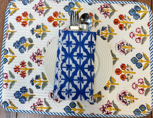 Easy Square Quilted Table Mat Whitey flora