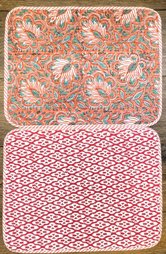 Easy Square Quilted Table Mat  Peach popular