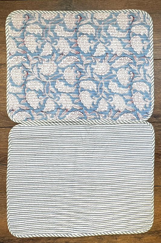 Easy Square Quilted Table Mat Bluey stripe