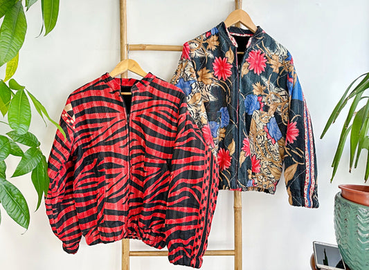 Vintage Inspired Short Jacket- Timeless Elegance with Modern Edge Black, Red, Blue and Tan