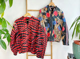 Vintage Inspired Short Jacket- Timeless Elegance with Modern Edge Black, Red, Blue and Tan