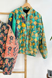 Vintage Inspired Short Jacket- Timeless Elegance with Modern Edge Teal and Yellow