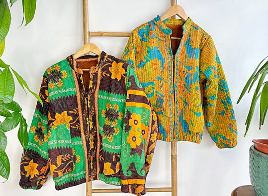Vintage Inspired Short Jacket- Timeless Elegance with Modern Edge Elegance Yellow with Blue and Brown accent