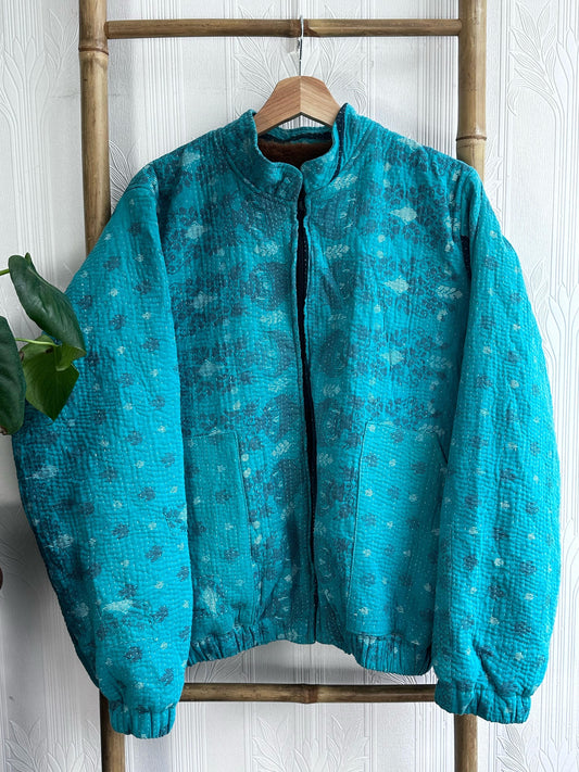 Vintage Inspired Short Jacket- Timeless Elegance with Modern Edge Decent Blue