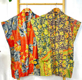 Vintage Inspired Short Jacket- Timeless Elegance with Modern Edge Grey green orange