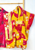 Vintage Inspired Short Jacket- Timeless Elegance with Modern Edge Hot pink with bright yellow