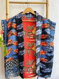 Vintage Inspired Short Jacket- Timeless Elegance with Modern Edge Blue red black