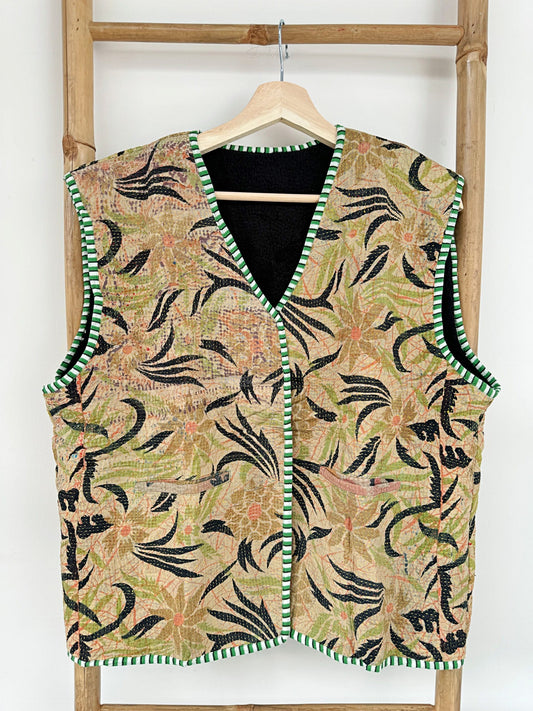 Vintage Inspired Short Jacket- Timeless Elegance with Modern Edge Beige with brown black