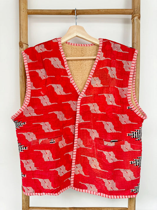 Vintage Inspired Short Jacket- Timeless Elegance with Modern Edge Hot pink with beige print