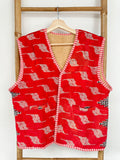 Vintage Inspired Short Jacket- Timeless Elegance with Modern Edge Hot pink with beige print