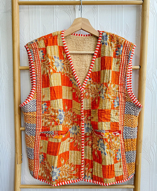 Vintage Inspired Short Jacket- Timeless Elegance with Modern Edge Bright orange beige