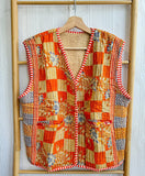 Vintage Inspired Short Jacket- Timeless Elegance with Modern Edge Bright orange beige