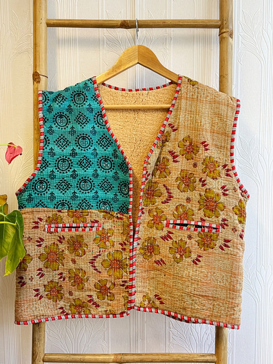 Vintage Inspired Short Jacket- Timeless Elegance with Modern Edge Vintage blue with embroidery