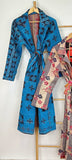 Vintage Longline Jacket – Classic Silhouette with Timeless Appeal Blue with black motif
