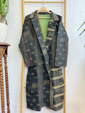 Elegant High-Quality Extra Fine Kantha Repurposed into Vintage Collared Jacket