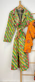 Vintage Longline Jacket – Classic Silhouette with Timeless Appeal Green with red yellow