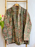 Vintage Inspired Short Jacket- Timeless Elegance with Modern Edge Brushed green red