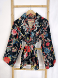 Luxury Velvet Boho Quirky Floral Winter Christmas Gift Elegant Royal Black Orange