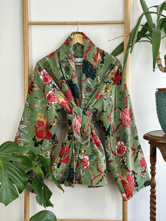 Luxury Velvet Boho Quirky Floral Elegant Pistachio Summer Green Pink Teal