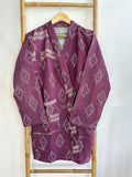 Vintage Longline Jacket – Classic Silhouette with Timeless Appeal Purple with white thread