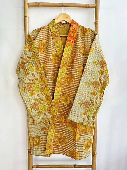 Vintage Longline Jacket – Classic Silhouette with Timeless Appeal Mustard brown