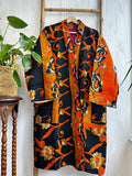 Vintage Longline Jacket – Classic Silhouette with Timeless Appeal Black with orange