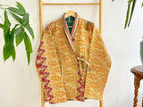 Vintage Inspired Short Jacket- Timeless Elegance with Modern Edge Beige, Mustard, Red