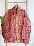 Vintage Inspired Short Jacket- Timeless Elegance with Modern Edge small flowers