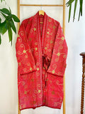 Vintage Suzani Jacket – Artisan Embroidery Meets Timeless Style Red, Biscotti-Golden